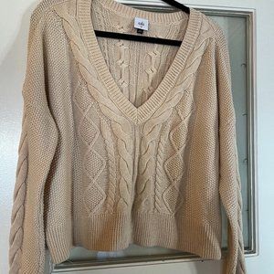 Cabi V Neck Cable sweater Size Medium
